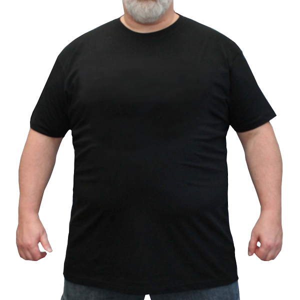 Große Größen Schwarzes T-Shirt  2XL -8XL