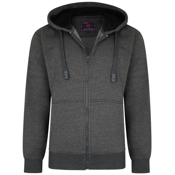 Große Größen Charcoal Kapuzen-Sweatjacke