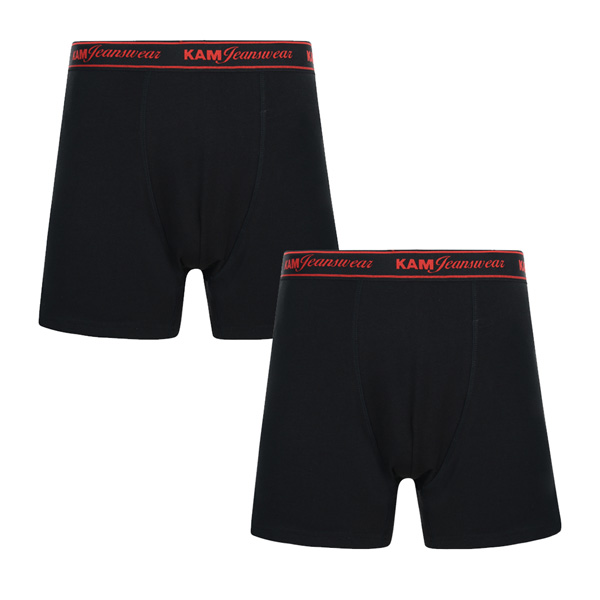 Große Größen Schwarze Jersey Boxershorts (2-Pack)