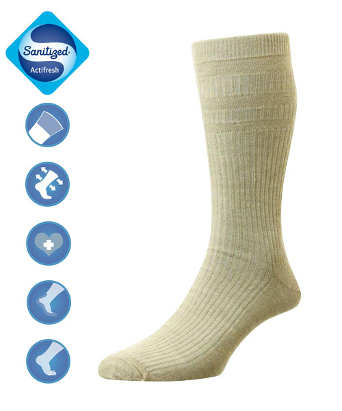 Extra breite Wollsocken - Oatmeal