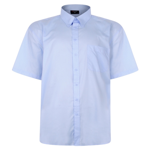 Big size blue short sleeve shirt 2XL-8XL