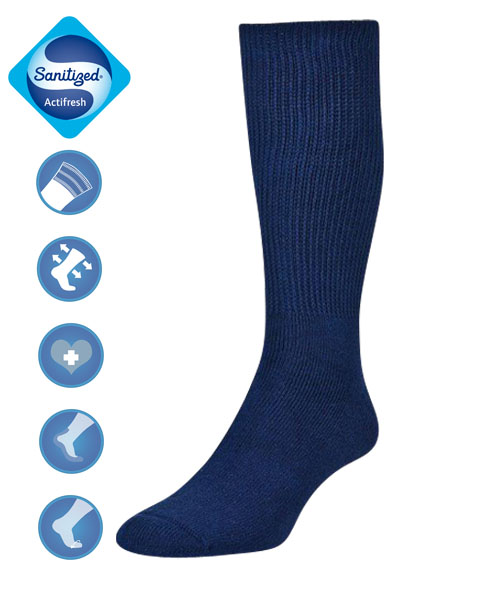 Diabetes-Baumwollsocken - Marineblau