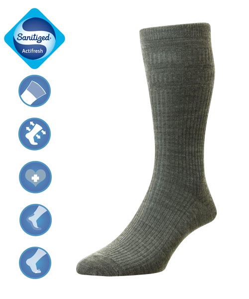 Extra Wide Socks Mid Grey