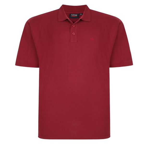 Große Größen Weinrotes Basic Poloshirt