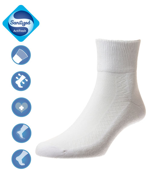 Diabetes Baumwollsocken-Knöchelsocken - Weiß