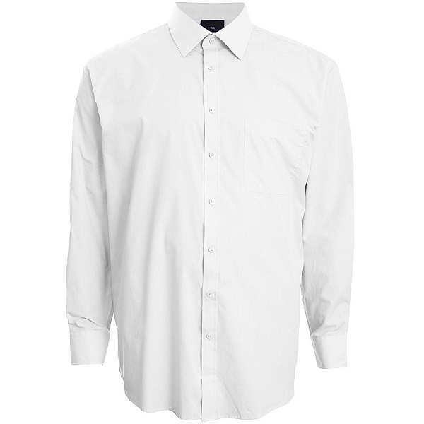 Big size white long sleeve shirt 2XL-8XL